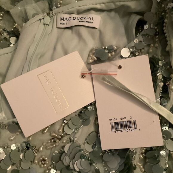 MAC DUGGAL 94151 Green Embellished One Shoulder Trumpet Gown with Flower - Picture 13 of 13